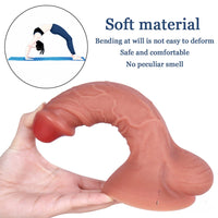 7.48in Realistic Quality Silicone Big Sucker Dildo Anal Sex Toy