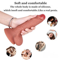 7.48in Realistic Quality Silicone Big Sucker Dildo Anal Sex Toy