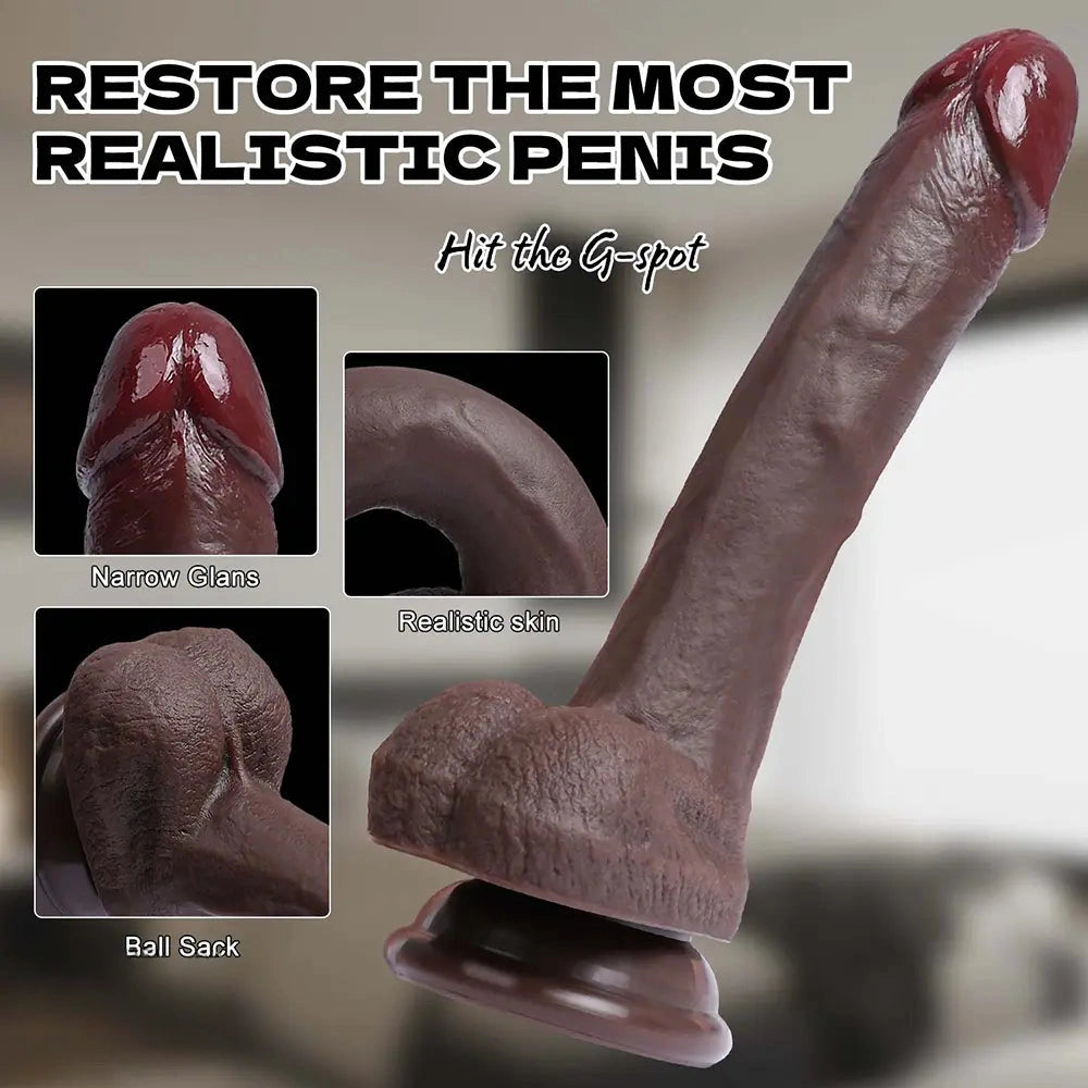 7.48in Realistic Silicone Cock Dildo Real Natural Touch For G-spot Stimulation