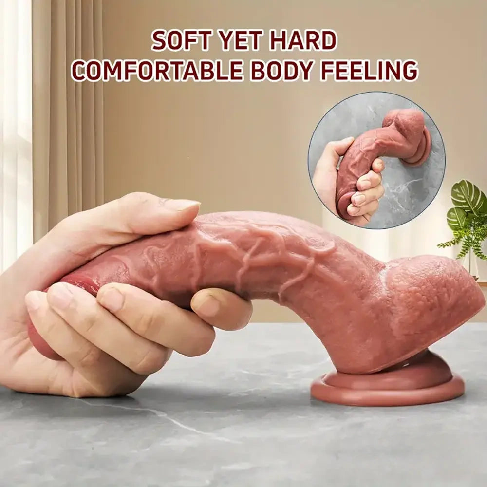 7.48in Realistic Silicone Soft Dildo For Female Male Love Pleasure Sex