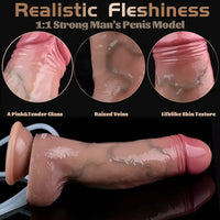7.48in Realistic Silicone Soft Squirting Women Dildo With Suction Cup