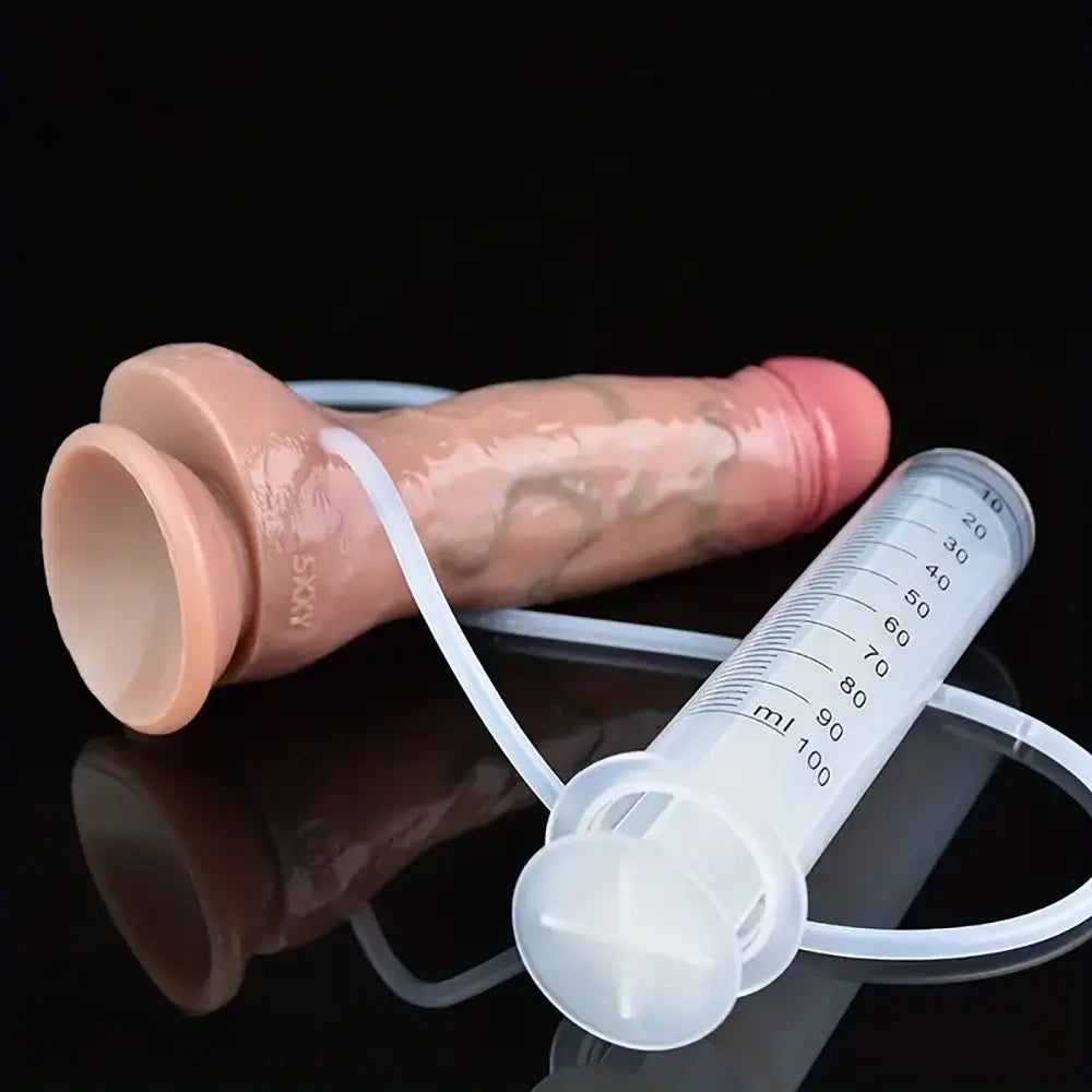 7.48in Realistic Silicone Soft Squirting Women Dildo With Suction Cup