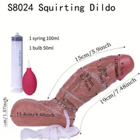 7.48in Realistic Squirting Silicone Curved Dildo With Water Spray