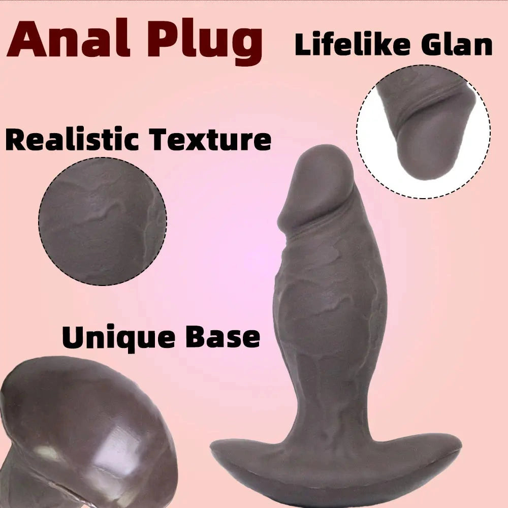 7.48in Realistic Texture T-base Anal Plug Dildo Anal Dilator Stimulation Toy