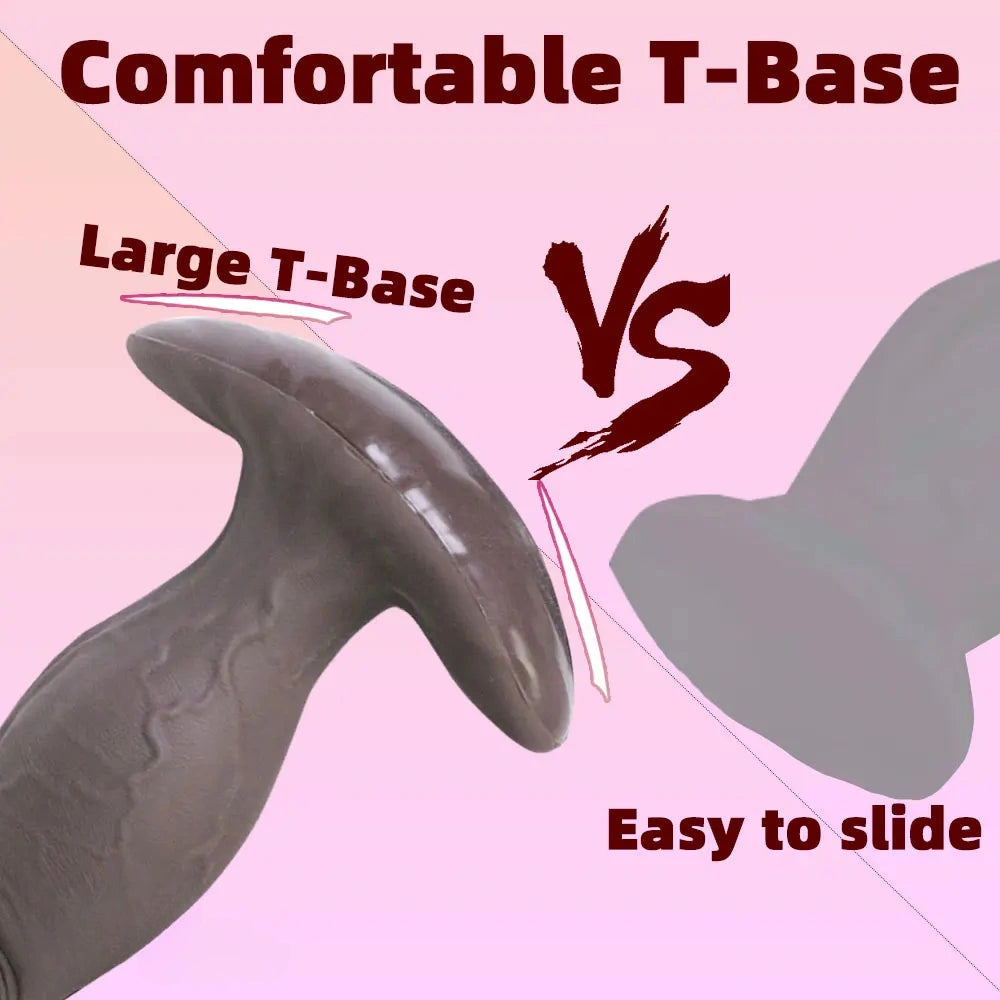 7.48in Realistic Texture T-base Anal Plug Dildo Anal Dilator Stimulation Toy