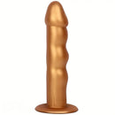 7.48in Silicone Gold Anal Plug Thick Dildo With Anchor Shape Base Design