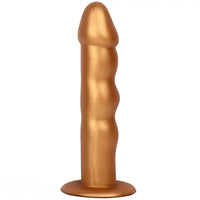 7.48in Silicone Gold Anal Plug Thick Dildo With Anchor Shape Base Design