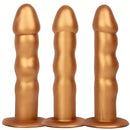 7.48in Silicone Gold Anal Plug Thick Dildo With Anchor Shape Base Design