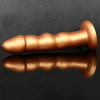 7.48in Silicone Gold Anal Plug Thick Dildo With Anchor Shape Base Design