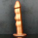 7.48in Silicone Gold Anal Plug Thick Dildo With Anchor Shape Base Design
