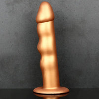7.48in Silicone Gold Anal Plug Thick Dildo With Anchor Shape Base Design