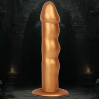 7.48in Silicone Gold Anal Plug Thick Dildo With Anchor Shape Base Design