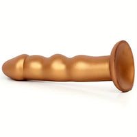 7.48in Silicone Gold Anal Plug Thick Dildo With Anchor Shape Base Design