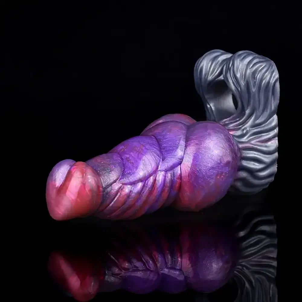 7.48in Silicone Penis Sleeve With Cock Ring Fantasy Animal Hollow Dildo