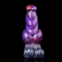 7.48in Silicone Penis Sleeve With Cock Ring Fantasy Animal Hollow Dildo