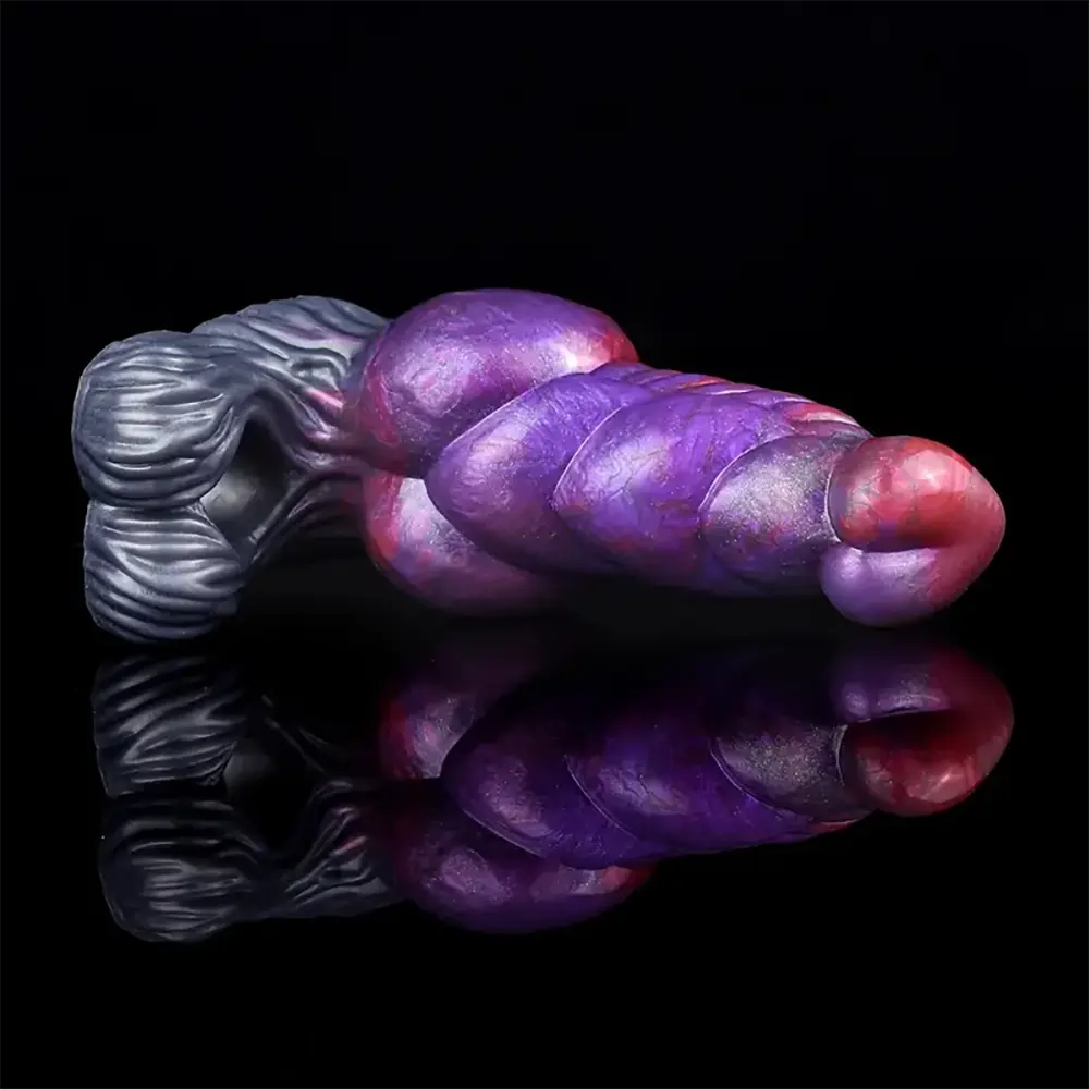 7.48in Silicone Penis Sleeve With Cock Ring Fantasy Animal Hollow Dildo