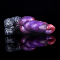 7.48in Silicone Penis Sleeve With Cock Ring Fantasy Animal Hollow Dildo