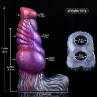 7.48in Silicone Penis Sleeve With Cock Ring Fantasy Animal Hollow Dildo