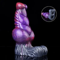 7.48in Silicone Penis Sleeve With Cock Ring Fantasy Animal Hollow Dildo