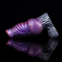 7.48in Silicone Penis Sleeve With Cock Ring Fantasy Animal Hollow Dildo