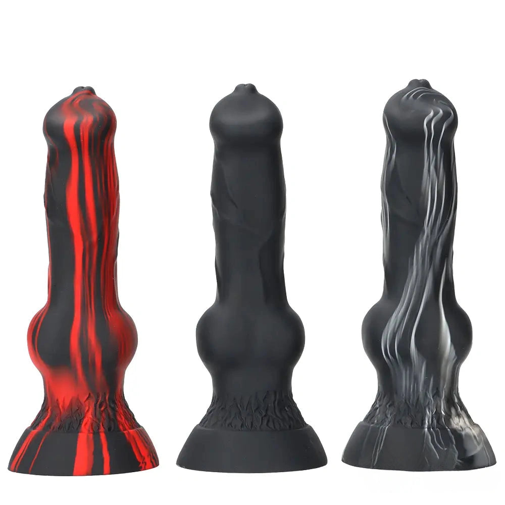 7.48in Silicone Soft Mixed Color Dog Cock Dildo For Sex Toy Orgasm