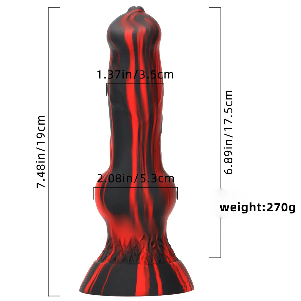 7.48in Silicone Soft Mixed Color Dog Cock Dildo For Sex Toy Orgasm