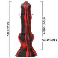 7.48in Silicone Soft Mixed Color Dog Cock Dildo For Sex Toy Orgasm