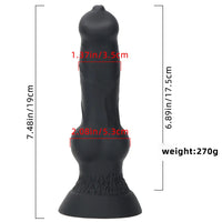 7.48in Silicone Soft Mixed Color Dog Cock Dildo For Sex Toy Orgasm