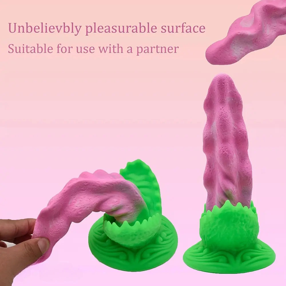 7.48in Small Glans Thick Realistic Fantasy Dildo With Strong Suction Cup