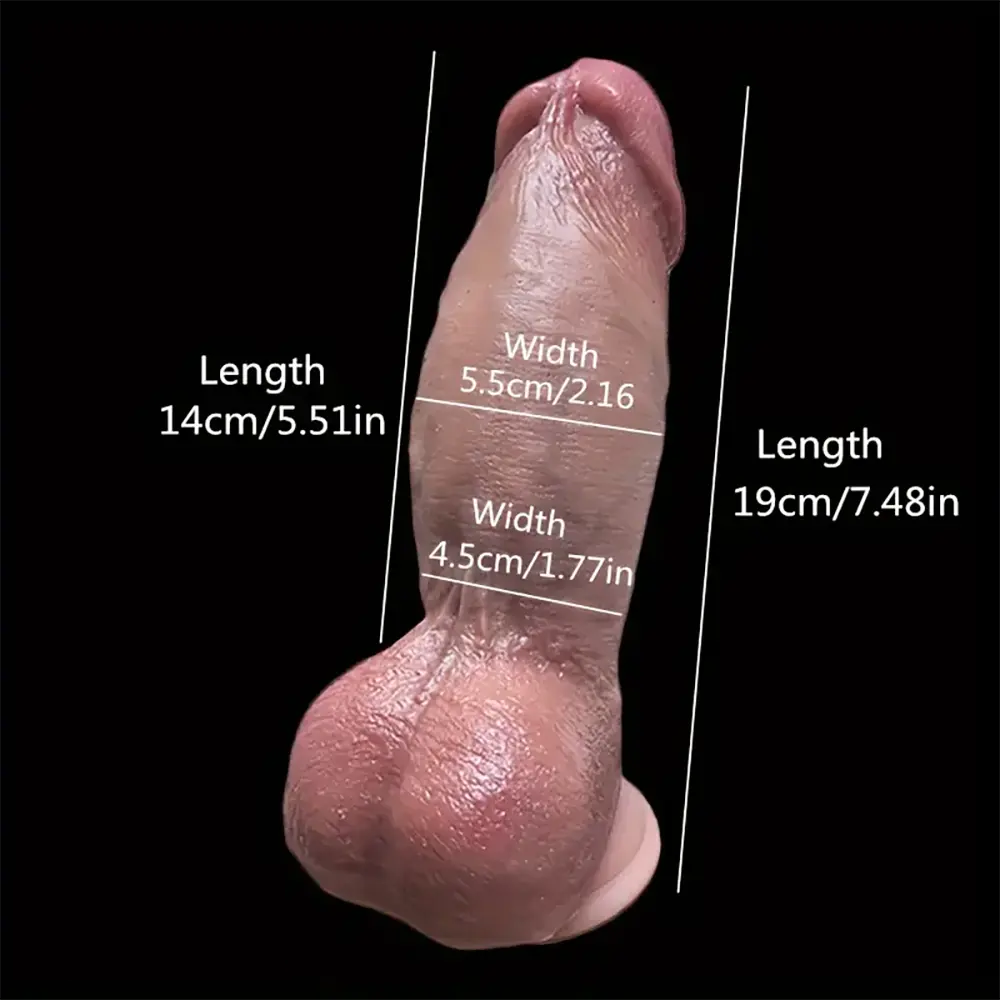 7.48in Soft Silicone Real Skin Suction Cup Dildo For G-Spot Self-pleasure