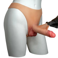 7.48in Solid Penis Strap Dildo Panty Sliding Skin Foreskin Dildo Cock Toy