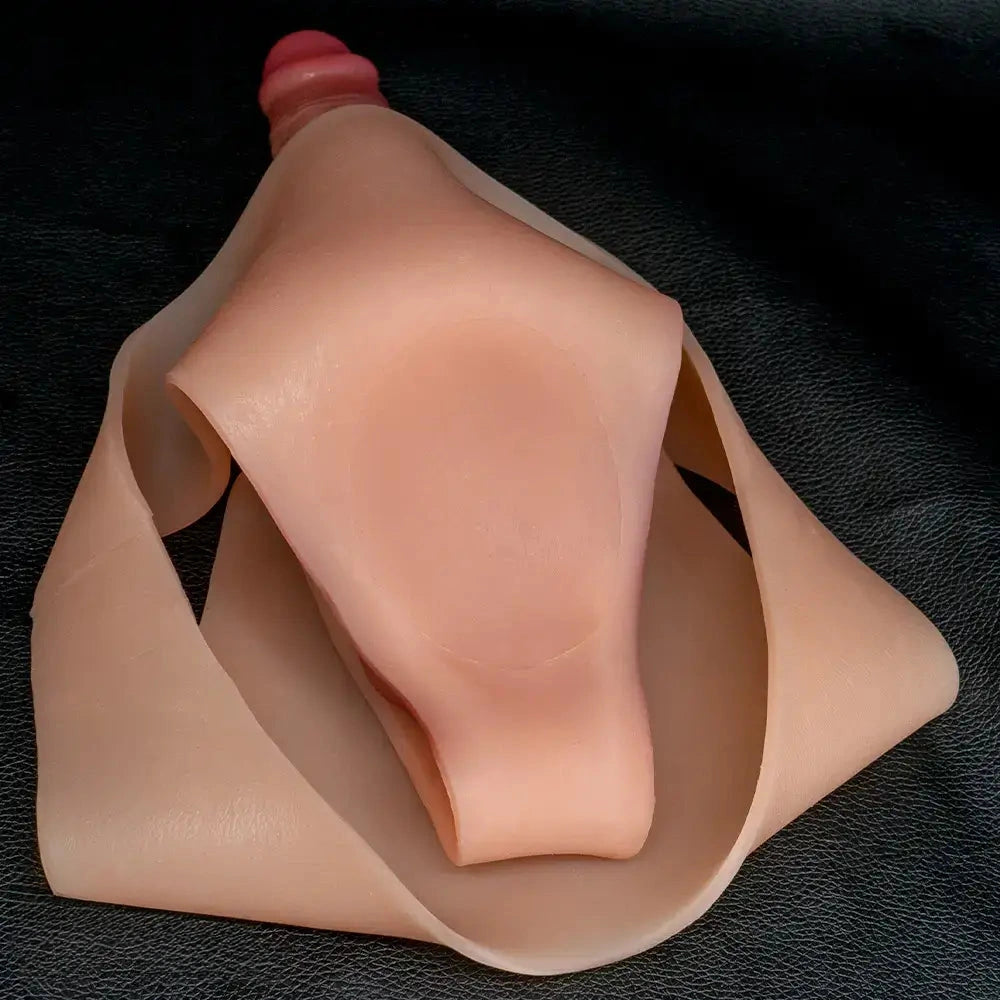 7.48in Solid Penis Strap Dildo Panty Sliding Skin Foreskin Dildo Cock Toy