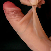 7.48in Solid Penis Strap Dildo Panty Sliding Skin Foreskin Dildo Cock Toy