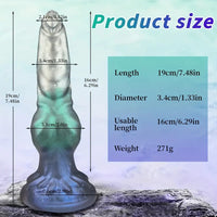 7.48in Special-shaped Silicone Metallic Dog Pendant Knot Dildo Massager