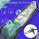 7.48in Special-shaped Silicone Metallic Dog Pendant Knot Dildo Massager