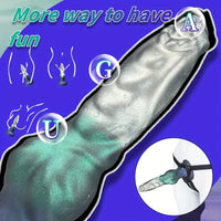 7.48in Special-shaped Silicone Metallic Dog Pendant Knot Dildo Massager