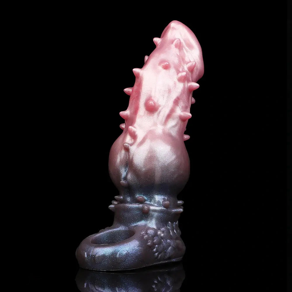 7.48in Spiked Fantasy Penis Sleeve With Cock Ring Dildo For Enhancement