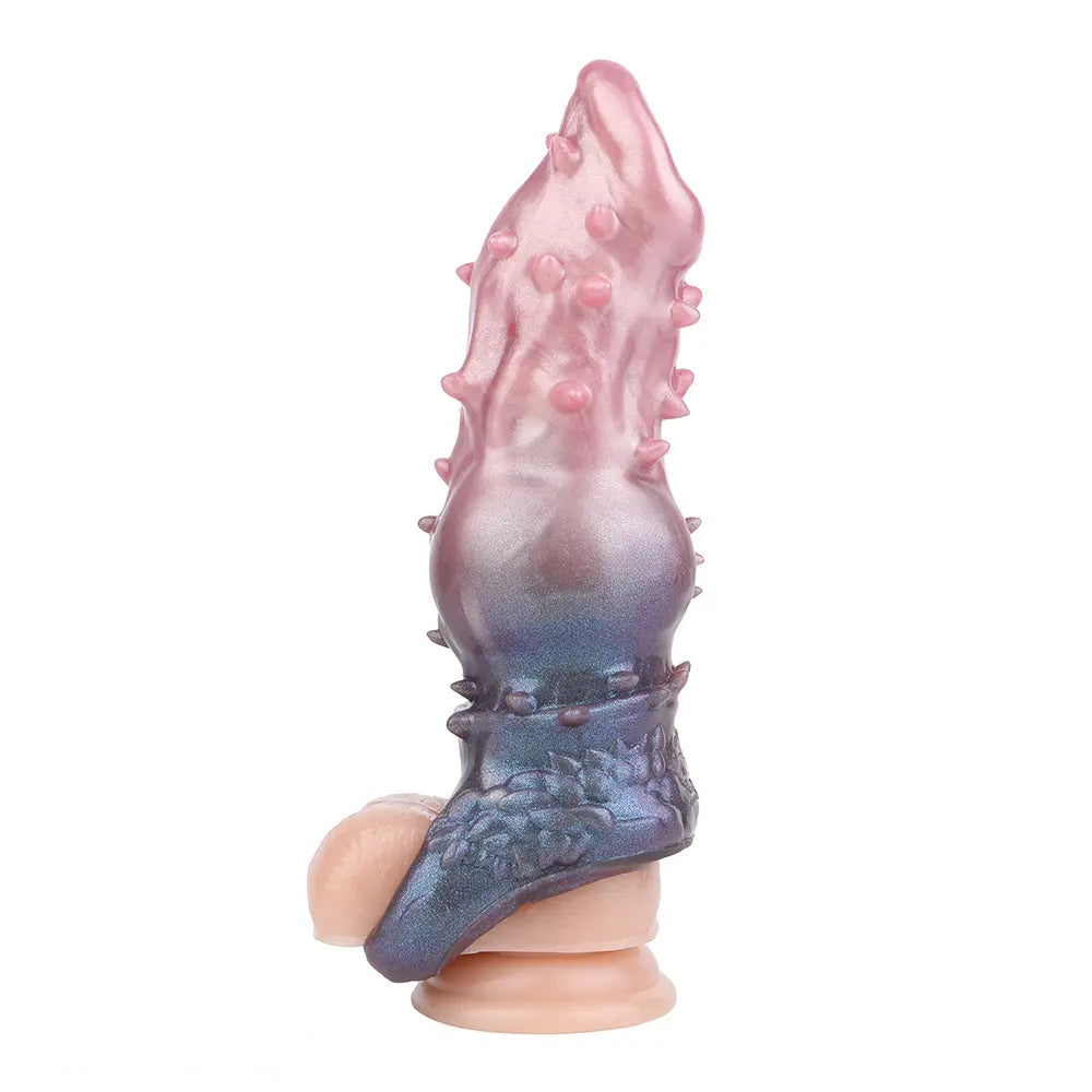 7.48in Spiked Fantasy Penis Sleeve With Cock Ring Dildo For Enhancement