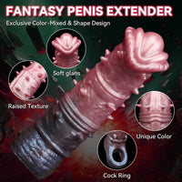 7.48in Spiked Horse Cock Sleeve Dildo Fantasy Penis Extender Sex Toy