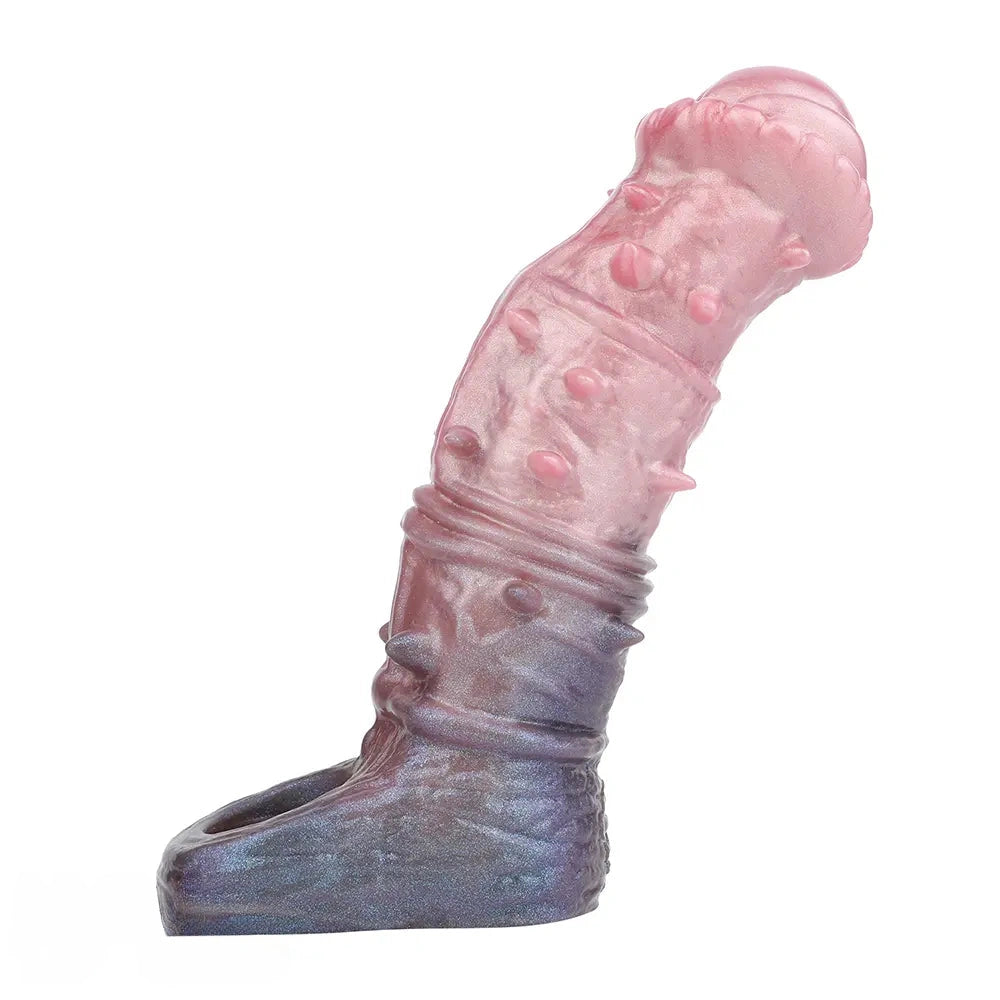 7.48in Spiked Horse Cock Sleeve Dildo Fantasy Penis Extender Sex Toy