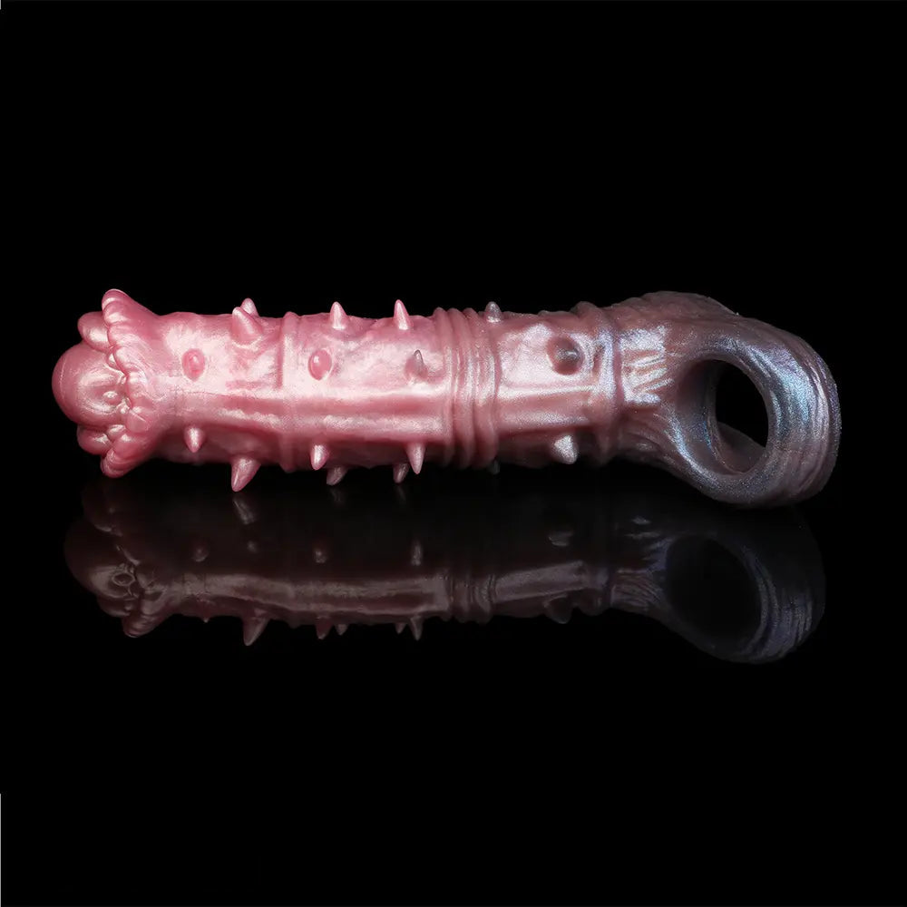 7.48in Spiked Horse Cock Sleeve Dildo Fantasy Penis Extender Sex Toy