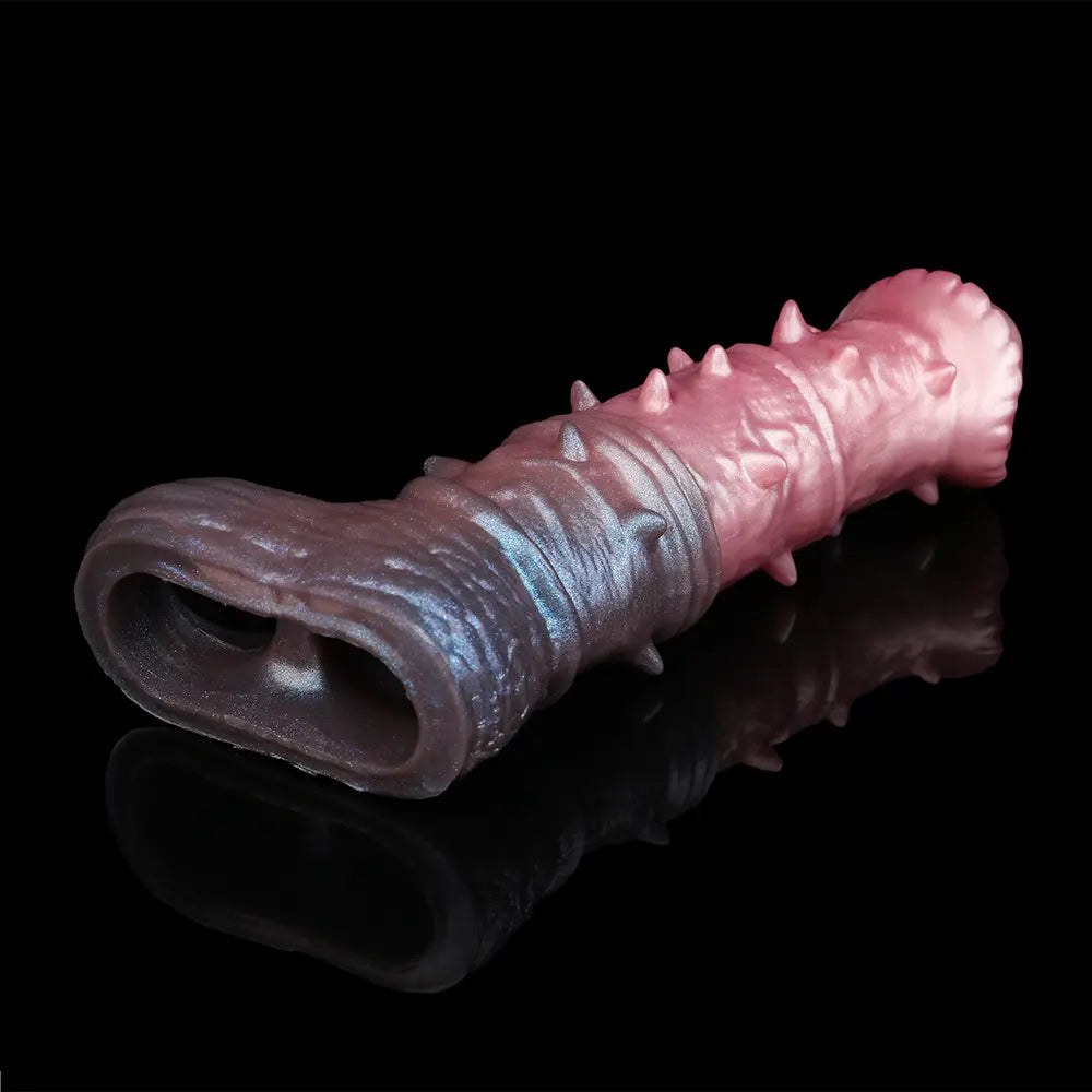 7.48in Spiked Horse Cock Sleeve Dildo Fantasy Penis Extender Sex Toy