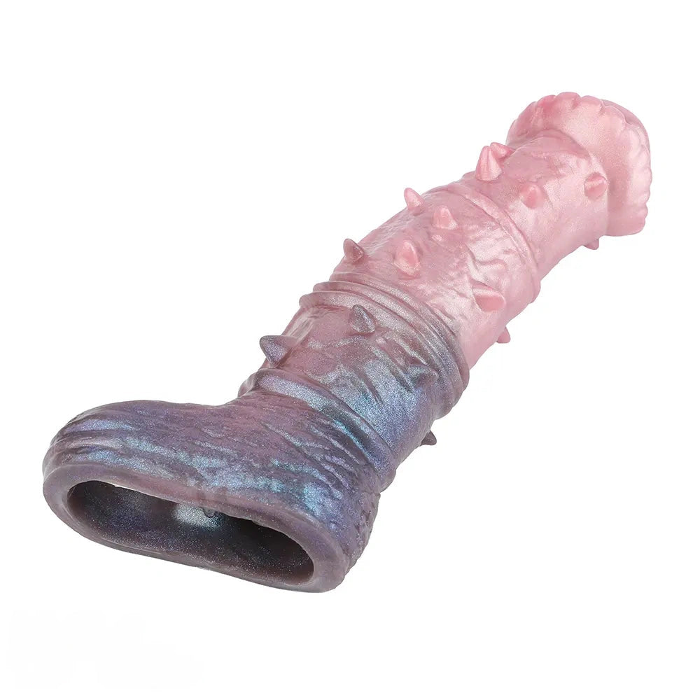 7.48in Spiked Horse Cock Sleeve Dildo Fantasy Penis Extender Sex Toy