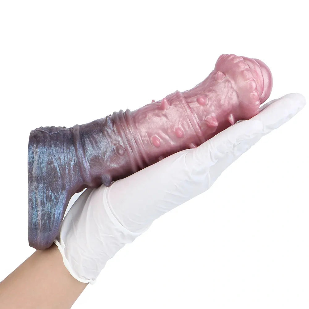 7.48in Spiked Horse Cock Sleeve Dildo Fantasy Penis Extender Sex Toy