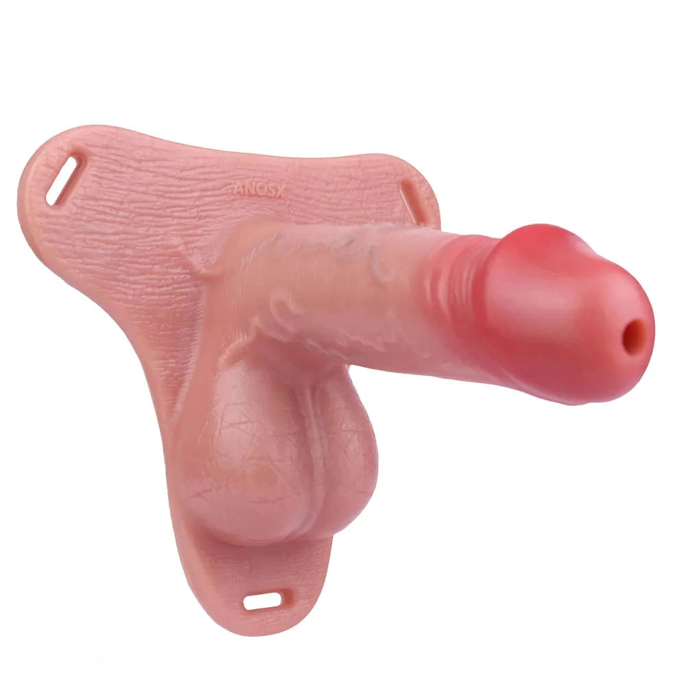 7.48in Strap on Hollow Soft Silicone Cock Cage Dildo For Chastity Cock