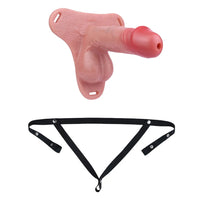 7.48in Strap on Hollow Soft Silicone Cock Cage Dildo For Chastity Cock
