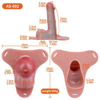 7.48in Strap on Hollow Soft Silicone Cock Cage Dildo For Chastity Cock