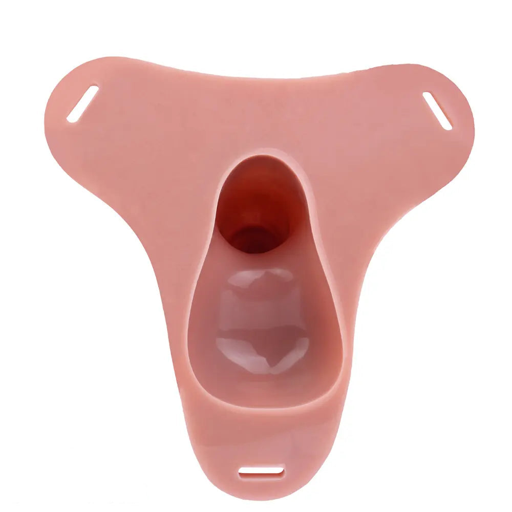 7.48in Strap on Hollow Soft Silicone Cock Cage Dildo For Chastity Cock