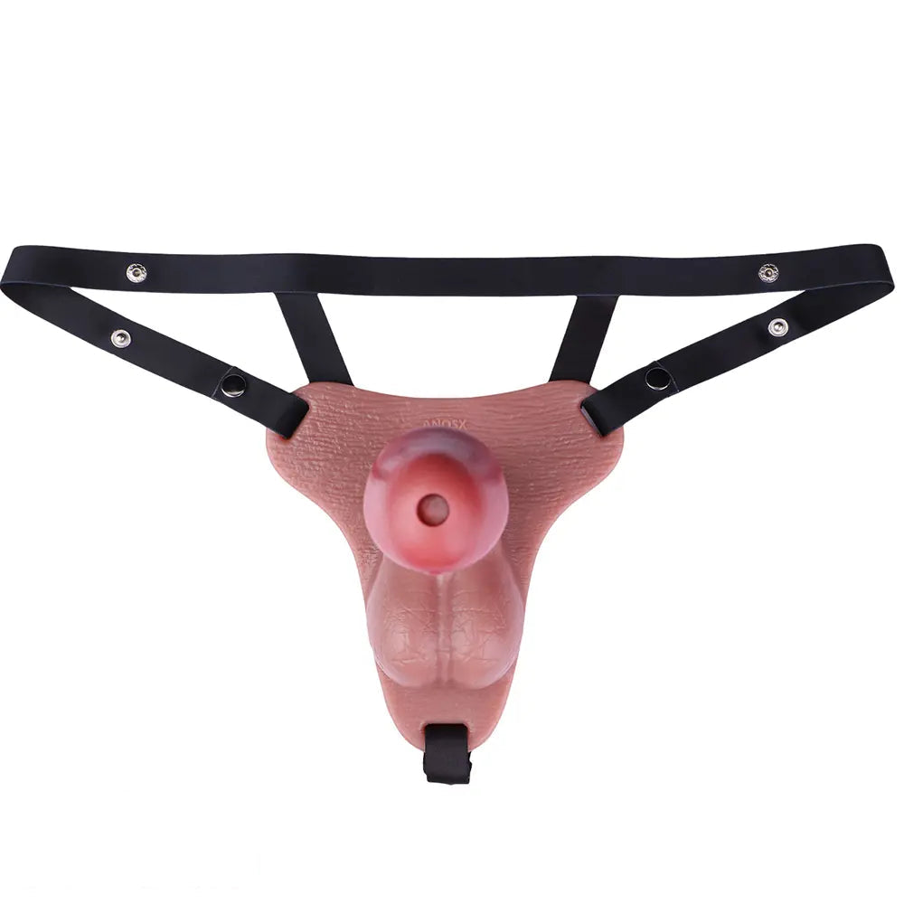7.48in Strap on Hollow Soft Silicone Cock Cage Dildo For Chastity Cock
