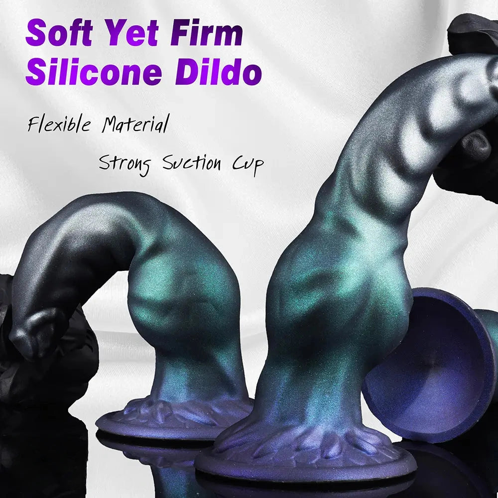 7.48in Strap on Monster Dog Knot Silicone Dildo Vaginal G-spot Cock